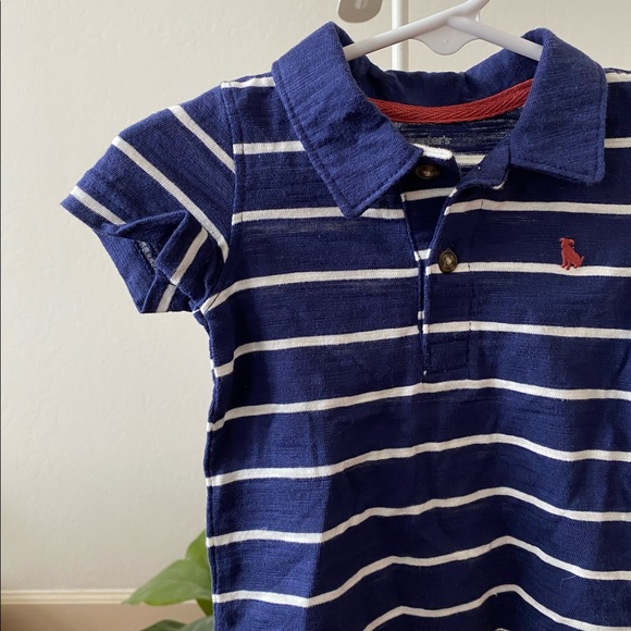 🦋 NWT Carter’s Stripe Polo Shirt 3M 🦋 - Picture 3 of 4